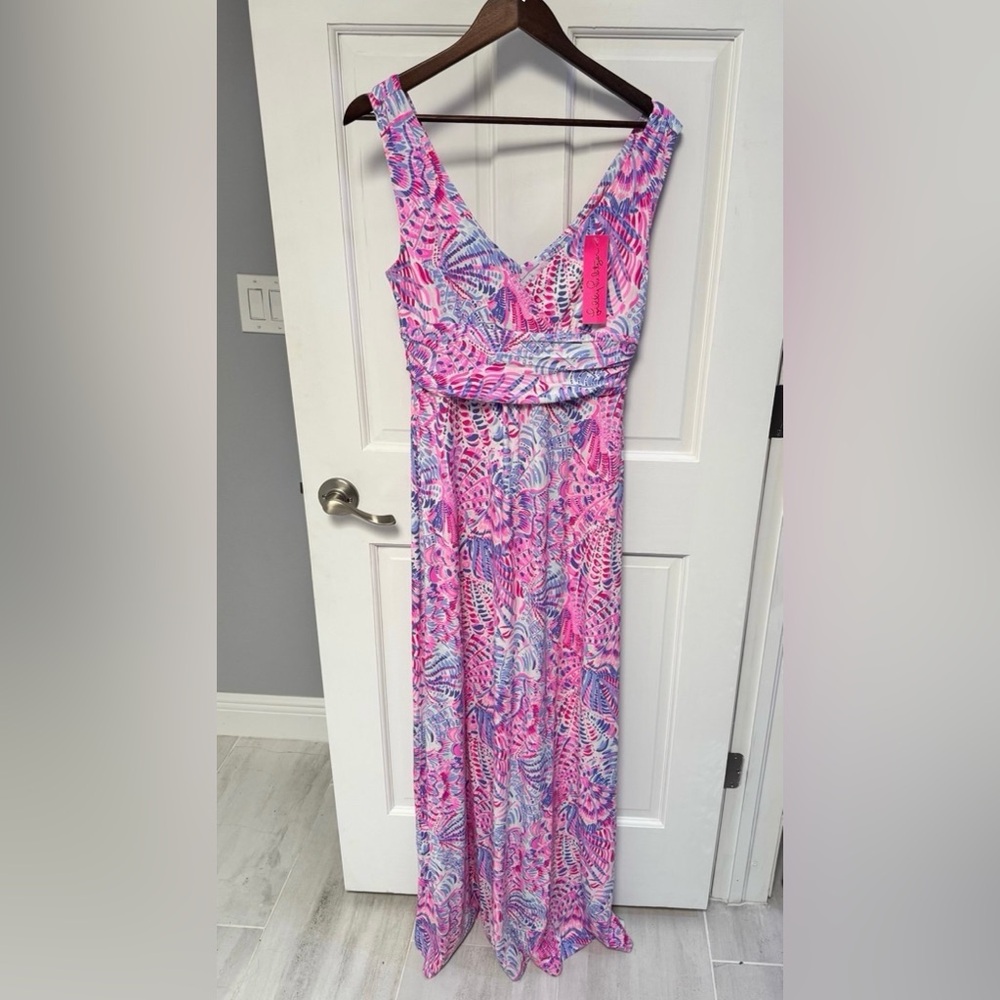 Lilly Pulitzer “Raz Berry Sea You Soon” Sloane Maxi Dress Size Medium